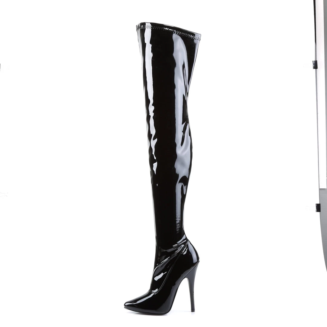 Pleaser Direct Domina 3000 Black Patent Thigh High Boots 3 Pleaser Direct Domina 3000 Black Patent Thigh High Boots