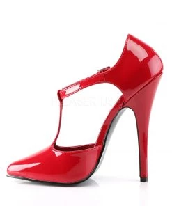 Pleaser Direct Domina 415 Red Patent T-Bar Heels Larger Size Shoes 7 Pleaser Direct Domina 415 Red Patent T-Bar Heels Larger Size Shoes