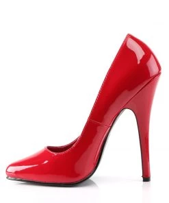 Pleaser Direct Domina 420 Red Patent Vegan Pumps Larger Size Shoes