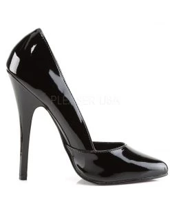 Pleaser Direct Domina 423 Black Patent V-Cut Pumps