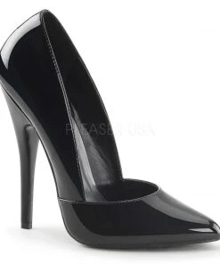 Pleaser Direct Domina 423 Black Patent V-Cut Pumps