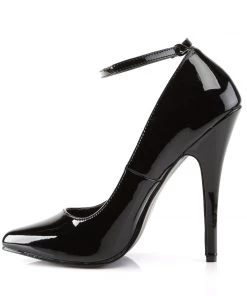 Pleaser Direct Larger Size Shoes Domina 431 Black Patent Vegan Heels