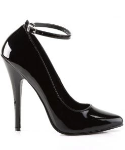 Pleaser Direct Larger Size Shoes Domina 431 Black Patent Vegan Heels