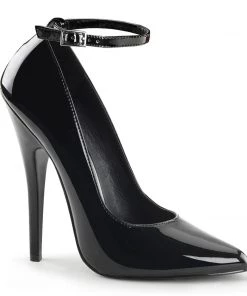 Pleaser Direct Larger Size Shoes Domina 431 Black Patent Vegan Heels