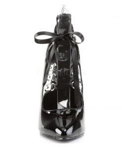 Pleaser Direct Domina 456 Black Patent Lace Up Pumps Larger Size Shoes