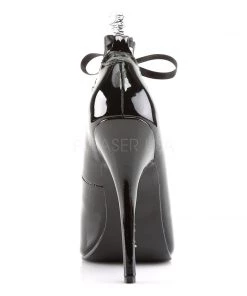 Pleaser Direct Domina 456 Black Patent Lace Up Pumps Larger Size Shoes