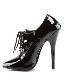 Pleaser Direct Domina 460 Black Patent Vegan Ankle Boots Larger Size Shoes