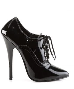 Pleaser Direct Domina 460 Black Patent Vegan Ankle Boots Larger Size Shoes