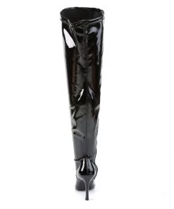 Pleaser Direct Larger Size Shoes Dominatrix 3024X Thigh High Black Wide Fitting Boots