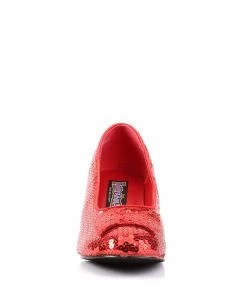 Pleaser Direct Dorothy 01 Red Sequin Heels Larger Size Shoes