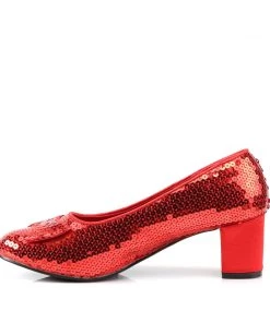 Pleaser Direct Dorothy 01 Red Sequin Heels Larger Size Shoes