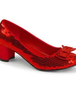 Pleaser Direct Dorothy 01 Red Sequin Heels Larger Size Shoes