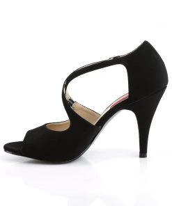 Pleaser Direct Dream 412 Black Nubuck Peep Toe Criss Cross Sandals