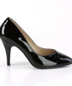 Pleaser Direct Larger Size Shoes Dream 420W Wide Fitting Black Patent Pumps