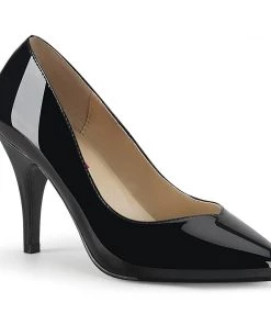 Pleaser Direct Larger Size Shoes Dream 420W Wide Fitting Black Patent Pumps