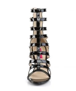 Pleaser Direct Larger Size Shoes Dream 438 Black Patent Gladiator Heels