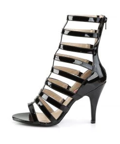Pleaser Direct Larger Size Shoes Dream 438 Black Patent Gladiator Heels