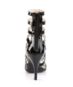 Pleaser Direct Larger Size Shoes Dream 438 Black Patent Gladiator Heels