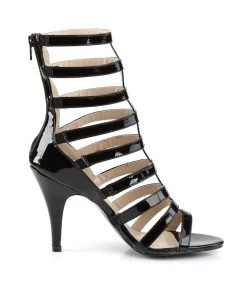 Pleaser Direct Larger Size Shoes Dream 438 Black Patent Gladiator Heels
