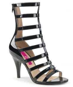 Pleaser Direct Larger Size Shoes Dream 438 Black Patent Gladiator Heels