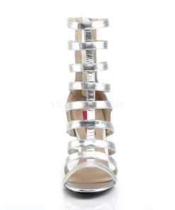 Pleaser Direct Larger Size Shoes Dream 438 Silver Gladiator Heels