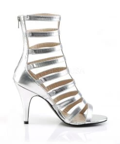 Pleaser Direct Larger Size Shoes Dream 438 Silver Gladiator Heels