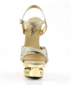 Pleaser Direct Glitter Shoes Eclipse 619G Gold Platform Sandals