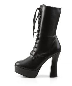 Pleaser Direct Electra 1020 Black Faux Leather Ankle Boots