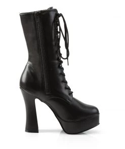 Pleaser Direct Electra 1020 Black Faux Leather Ankle Boots
