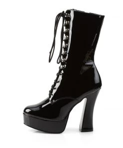 Pleaser Direct Larger Size Shoes Electra 1020 Black Patent Ankle Boots