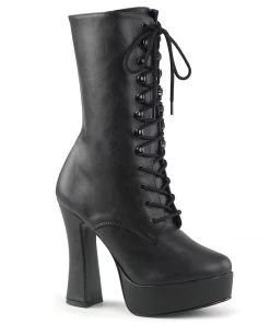 Pleaser Direct Electra 1020 Black Faux Leather Ankle Boots