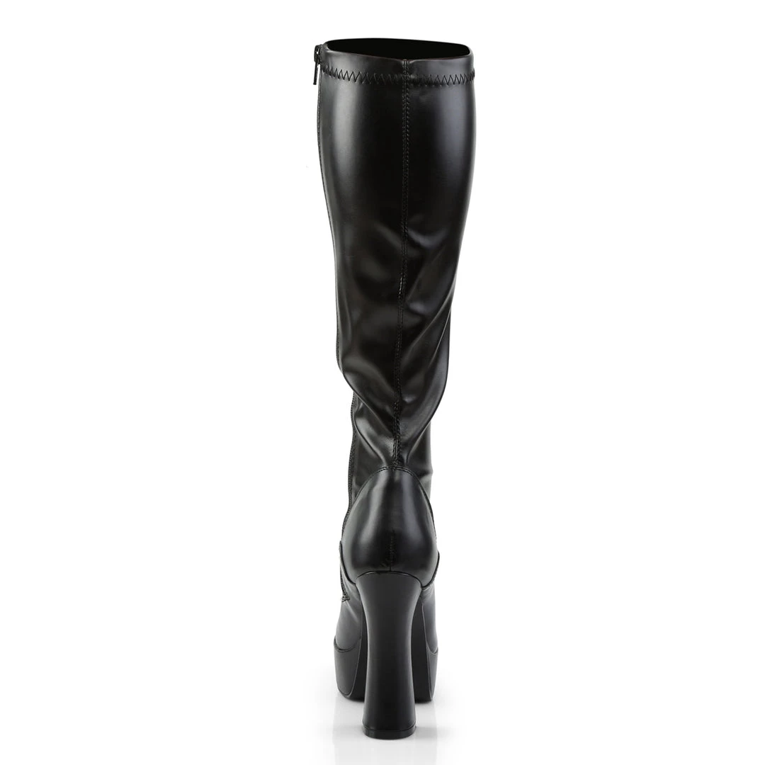 Pleaser Direct Electra 2000Z Black Faux Leather Knee High Boots Larger Size Shoes 4 Pleaser Direct Electra 2000Z Black Faux Leather Knee High Boots Larger Size Shoes