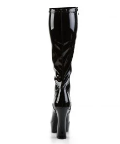 Pleaser Direct Larger Size Shoes Electra 2000Z Black Patent Knee High Boots 8 Pleaser Direct Larger Size Shoes Electra 2000Z Black Patent Knee High Boots