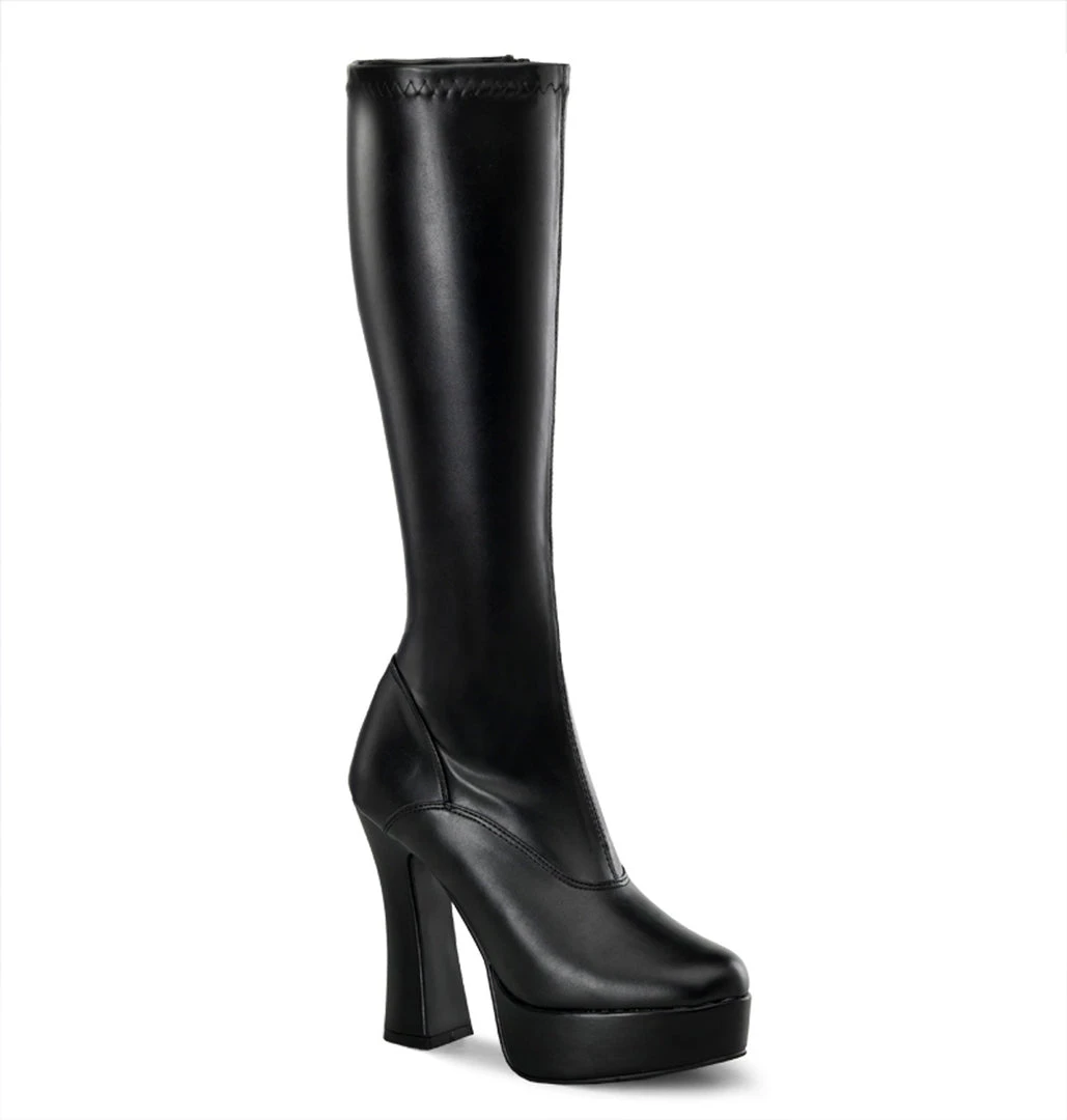 Pleaser Direct Electra 2000Z Black Faux Leather Knee High Boots Larger Size Shoes 1 Pleaser Direct Electra 2000Z Black Faux Leather Knee High Boots Larger Size Shoes