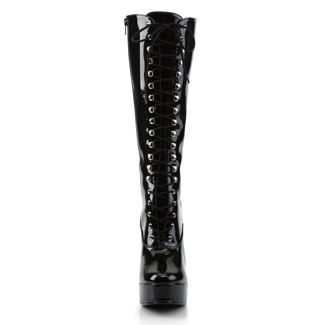 Pleaser Direct Electra 2020 Black Patent Knee High Boots Larger Size Shoes 2 Pleaser Direct Electra 2020 Black Patent Knee High Boots Larger Size Shoes