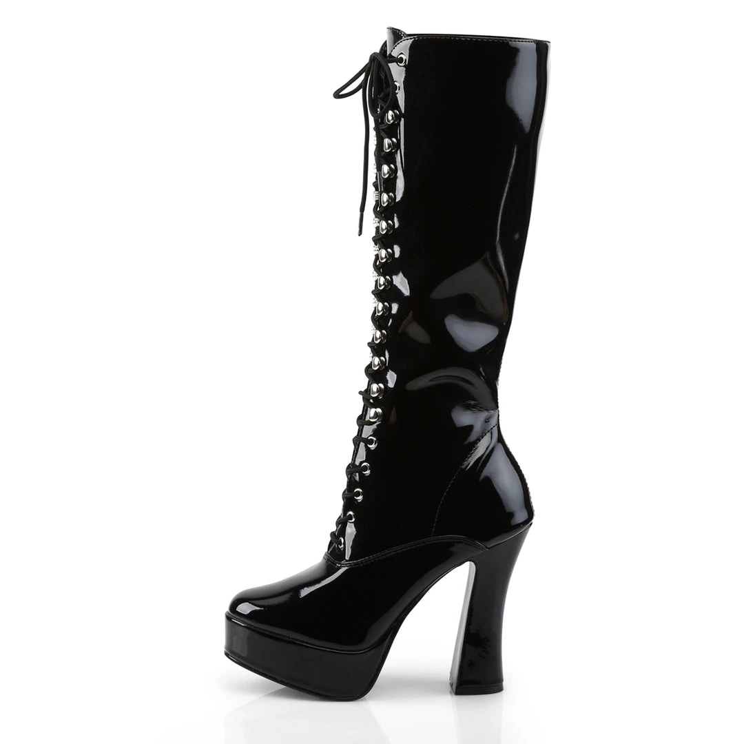 Pleaser Direct Electra 2020 Black Patent Knee High Boots Larger Size Shoes 3 Pleaser Direct Electra 2020 Black Patent Knee High Boots Larger Size Shoes