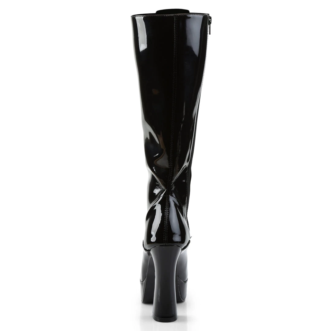 Pleaser Direct Electra 2020 Black Patent Knee High Boots Larger Size Shoes 4 Pleaser Direct Electra 2020 Black Patent Knee High Boots Larger Size Shoes