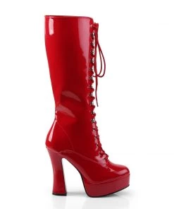 Pleaser Direct Electra 2020 Red Patent Knee High Boots