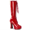 Pleaser Direct Electra 2020 Red Patent Knee High Boots