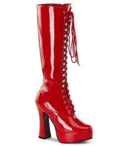 Pleaser Direct Electra 2020 Red Patent Knee High Boots