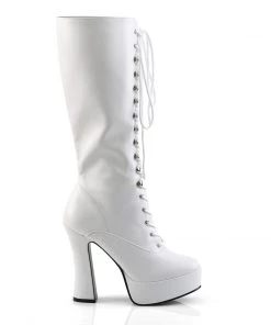 Pleaser Direct Larger Size Shoes Electra 2020 White Matte Knee High Boots 9 Pleaser Direct Larger Size Shoes Electra 2020 White Matte Knee High Boots