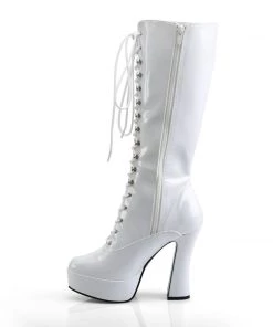 Pleaser Direct Electra 2020 White Patent Knee High Boots 7 Pleaser Direct Electra 2020 White Patent Knee High Boots