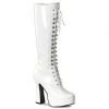 Pleaser Direct Electra 2020 White Patent Knee High Boots