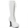 Pleaser Direct Larger Size Shoes Electra 2020 White Matte Knee High Boots