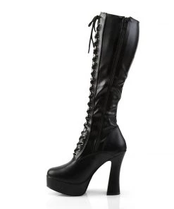 Pleaser Direct Electra 2023 Black Faux Leather Knee High Boots Larger Size Shoes