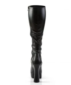 Pleaser Direct Electra 2023 Black Faux Leather Knee High Boots Larger Size Shoes
