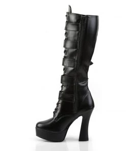 Pleaser Direct Electra 2042 Black Matte Buckle Boots