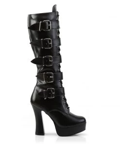 Pleaser Direct Electra 2042 Black Matte Buckle Boots