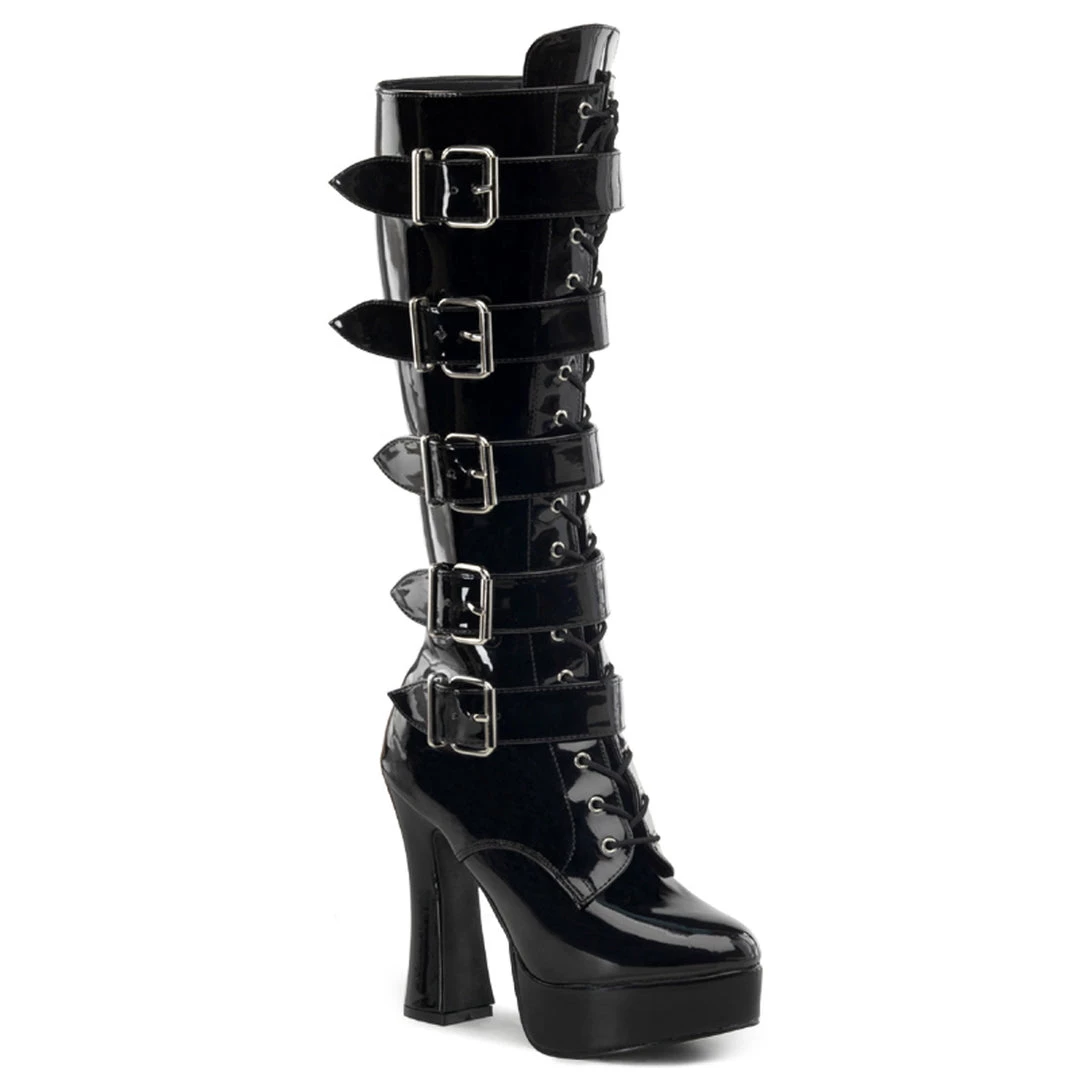 Pleaser Direct Electra 2042 Black Patent Buckle Boots Larger Size Shoes 1 Pleaser Direct Electra 2042 Black Patent Buckle Boots Larger Size Shoes