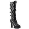 Pleaser Direct Electra 2042 Black Matte Buckle Boots